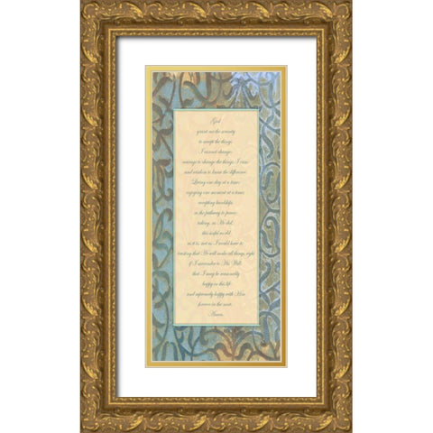 God Serenity Panel Gold Ornate Wood Framed Art Print with Double Matting by Haynes, Smith