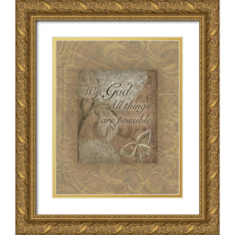. Gold Ornate Wood Framed Art Print with Double Matting by Haynes, Smith