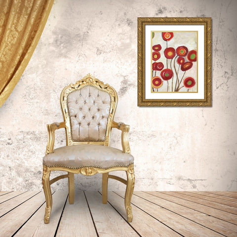 Flora Discs B2 Gold Ornate Wood Framed Art Print with Double Matting by Haynes, Smith