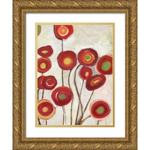 Flora Discs B2 Gold Ornate Wood Framed Art Print with Double Matting by Haynes, Smith