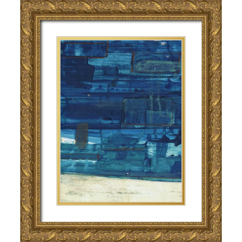 Navystract A Gold Ornate Wood Framed Art Print with Double Matting by Haynes, Smith