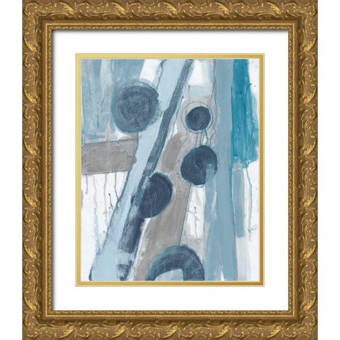 Blue Points III Gold Ornate Wood Framed Art Print with Double Matting by Haynes, Smith