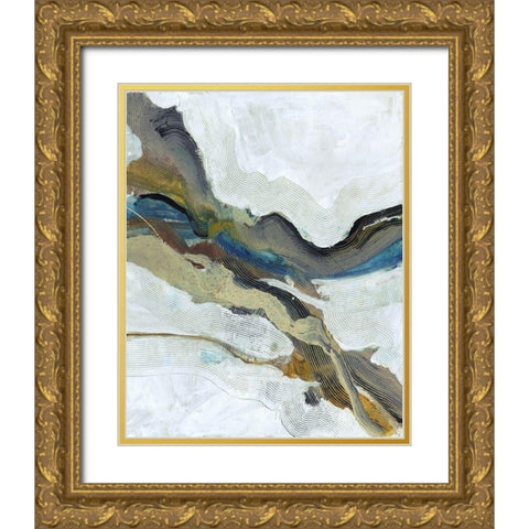 Flow Gold Ornate Wood Framed Art Print with Double Matting by Haynes, Smith