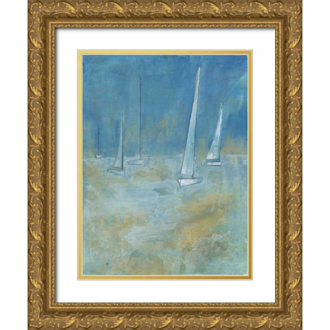 Sailing Gold Ornate Wood Framed Art Print with Double Matting by Haynes, Smith