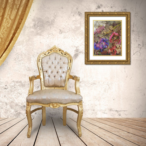 Floral Meeting 2 Gold Ornate Wood Framed Art Print with Double Matting by Haynes, Smith