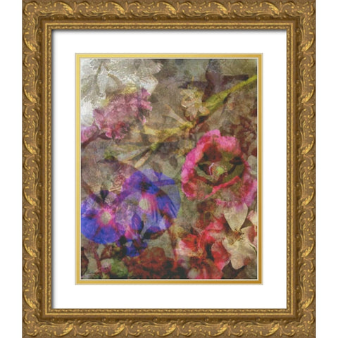 Floral Meeting 2 Gold Ornate Wood Framed Art Print with Double Matting by Haynes, Smith