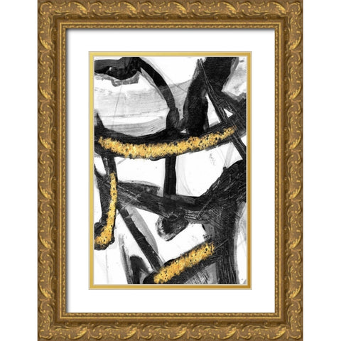 Divine Streaks 3 Gold Ornate Wood Framed Art Print with Double Matting by Haynes, Smith