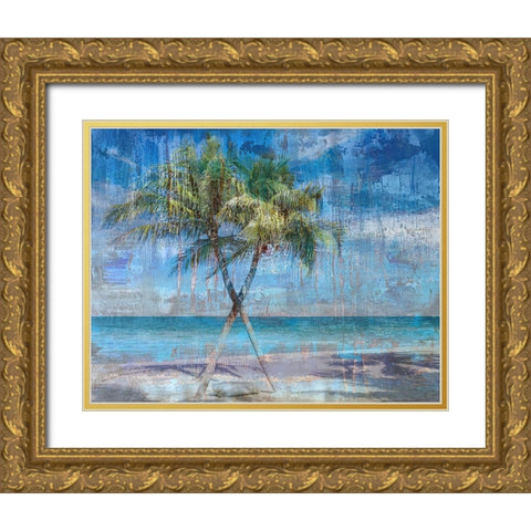 Deep Palm 2 Gold Ornate Wood Framed Art Print with Double Matting by Haynes, Smith