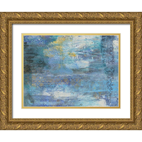 Sapphire Collision Gold Ornate Wood Framed Art Print with Double Matting by Haynes, Smith