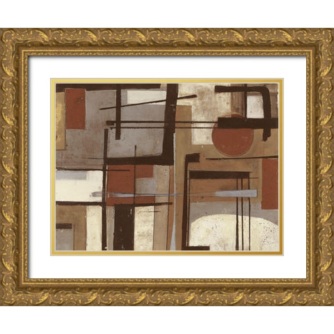 Geometric Fluidity 1 Gold Ornate Wood Framed Art Print with Double Matting by Haynes, Smith