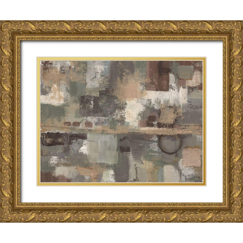 Earthy Stains 1 Gold Ornate Wood Framed Art Print with Double Matting by Haynes, Smith