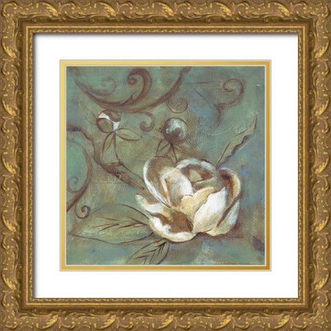 Magnolia Blues Gold Ornate Wood Framed Art Print with Double Matting by Haynes, Smith