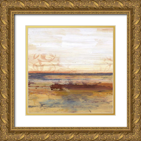 Golden View 1 Gold Ornate Wood Framed Art Print with Double Matting by Haynes, Smith