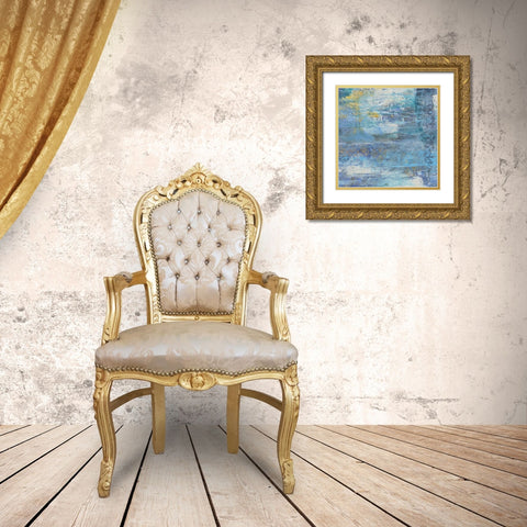 Sapphire Collision 2 Gold Ornate Wood Framed Art Print with Double Matting by Haynes, Smith