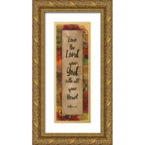 Love The Lord Autumn Blooms Gold Ornate Wood Framed Art Print with Double Matting by Haynes, Smith