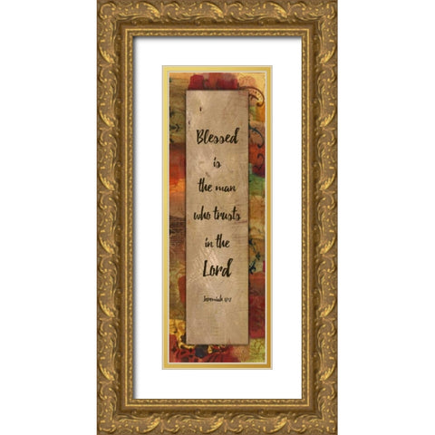 Trusts in the Lord Autumn Blooms Gold Ornate Wood Framed Art Print with Double Matting by Haynes, Smith