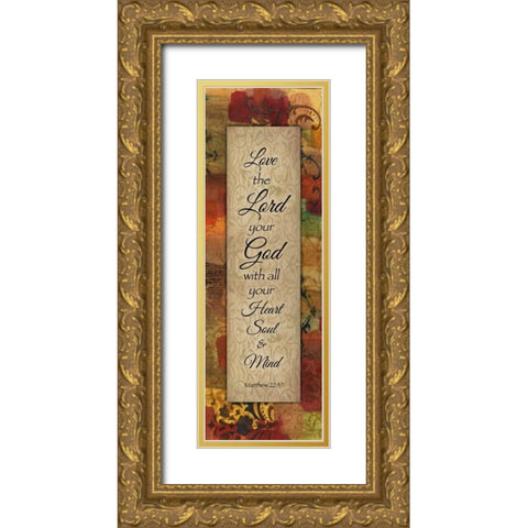 Love The Lord Autumn Blooms Gold Ornate Wood Framed Art Print with Double Matting by Haynes, Smith