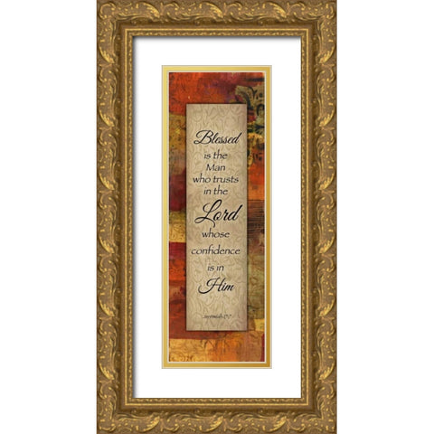 Blessed Is The Man Autumn Blooms Gold Ornate Wood Framed Art Print with Double Matting by Haynes, Smith