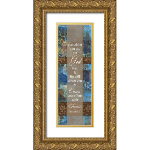 God First Winter Rain Gold Ornate Wood Framed Art Print with Double Matting by Haynes, Smith