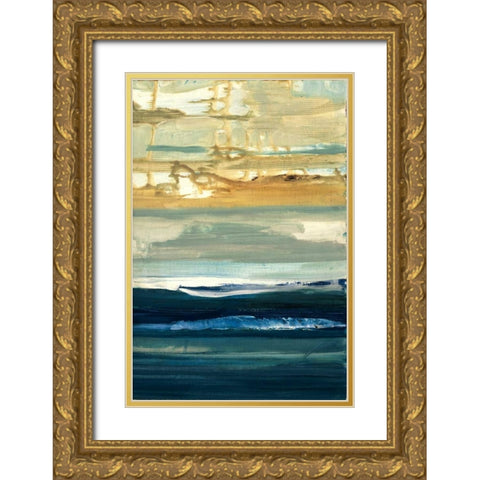 Gold Beach Gold Ornate Wood Framed Art Print with Double Matting by Haynes, Smith