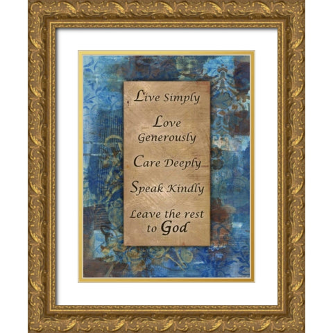 The Rest To God Winter Rain Gold Ornate Wood Framed Art Print with Double Matting by Haynes, Smith