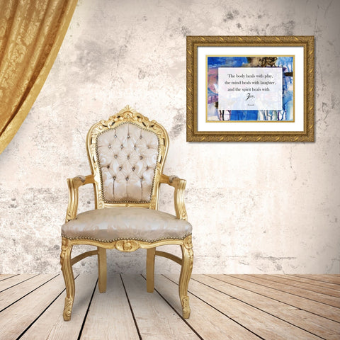 Play Laughter Joy Gold Ornate Wood Framed Art Print with Double Matting by Lewis, Sheldon