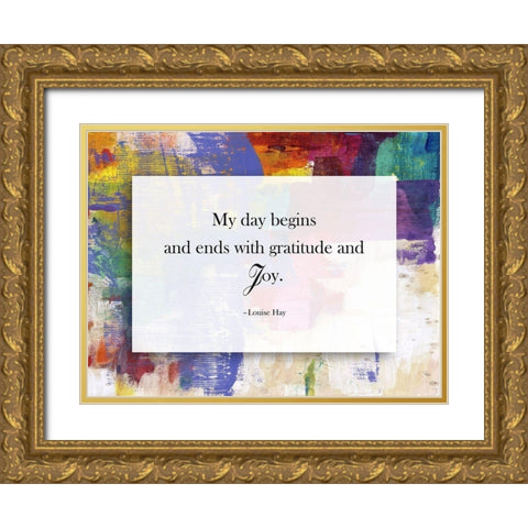 My Day Gold Ornate Wood Framed Art Print with Double Matting by Lewis, Sheldon
