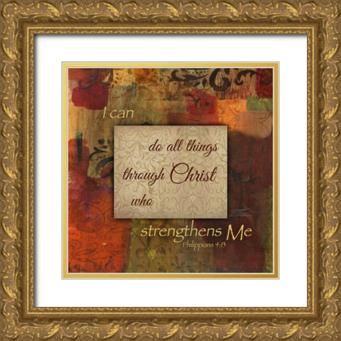 I Can Do Autumn Blooms Gold Ornate Wood Framed Art Print with Double Matting by Haynes, Smith