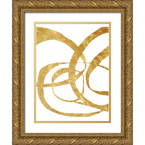 Golden Tinsel 1 Gold Ornate Wood Framed Art Print with Double Matting by Haynes, Smith