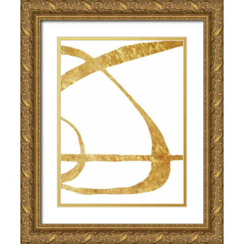 Golden Tinsel 2 Gold Ornate Wood Framed Art Print with Double Matting by Haynes, Smith