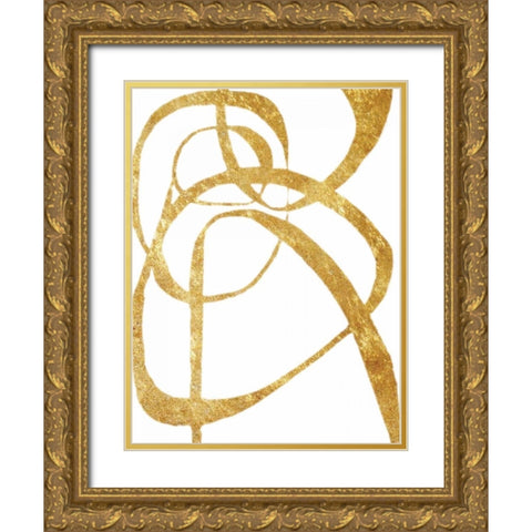 Golden Tinsel 3 Gold Ornate Wood Framed Art Print with Double Matting by Haynes, Smith