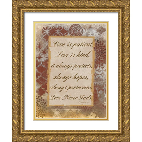 Loving Corinthians Gold Ornate Wood Framed Art Print with Double Matting by Haynes, Smith