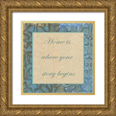 Home Story 3 Gold Ornate Wood Framed Art Print with Double Matting by Haynes, Smith