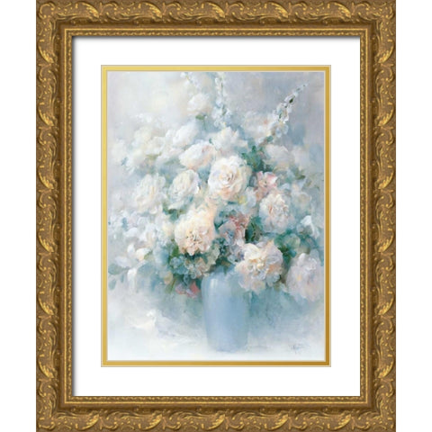 Floral Bouquet 2 Gold Ornate Wood Framed Art Print with Double Matting by May