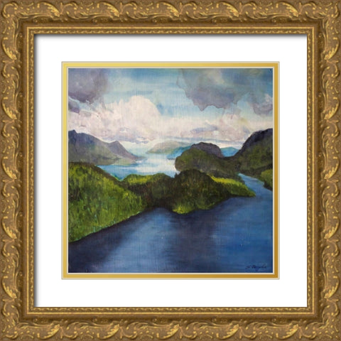 Island Gaze Gold Ornate Wood Framed Art Print with Double Matting by Lewis, Sharalee