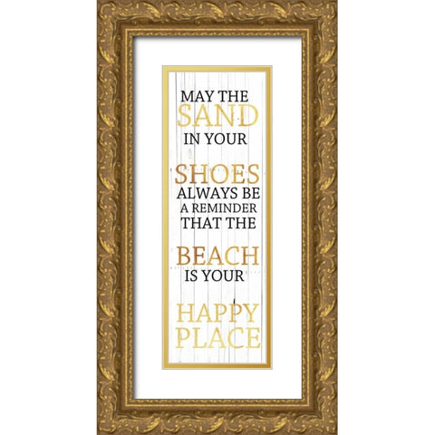 Sand In Your Shoes Gold Gold Ornate Wood Framed Art Print with Double Matting by Lewis, Sheldon