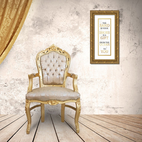 Gift From The Ocean Gold Gold Ornate Wood Framed Art Print with Double Matting by Lewis, Sheldon