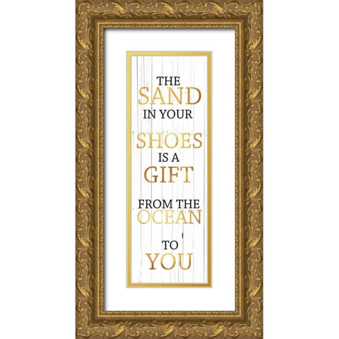 Gift From The Ocean Gold Gold Ornate Wood Framed Art Print with Double Matting by Lewis, Sheldon