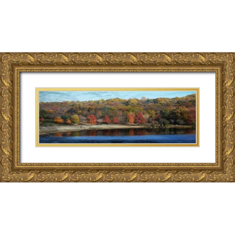 Painted Fall Gold Ornate Wood Framed Art Print with Double Matting by Lewis, Sheldon