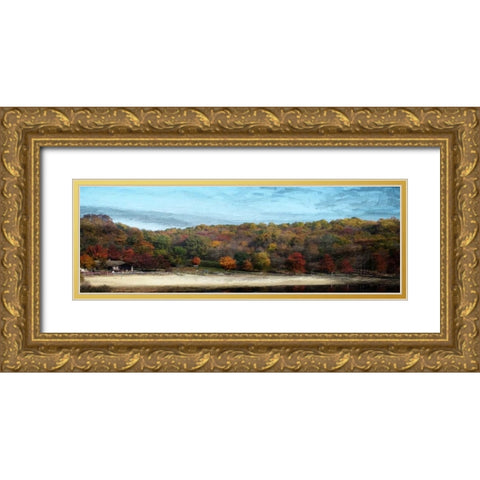 Fall On Canvas Gold Ornate Wood Framed Art Print with Double Matting by Lewis, Sheldon