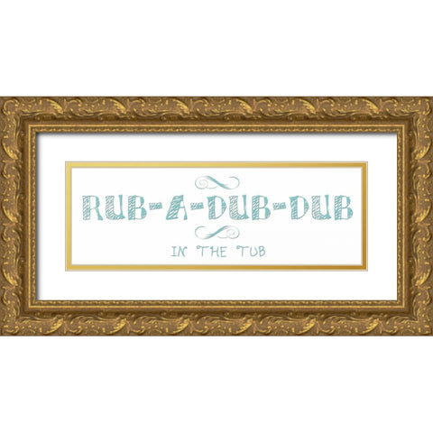 In The Tub Gold Ornate Wood Framed Art Print with Double Matting by Lewis, Sheldon