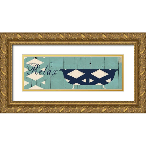 Relax Gold Ornate Wood Framed Art Print with Double Matting by Lewis, Sheldon