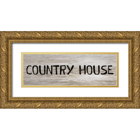 Country House Gold Ornate Wood Framed Art Print with Double Matting by Lewis, Sheldon