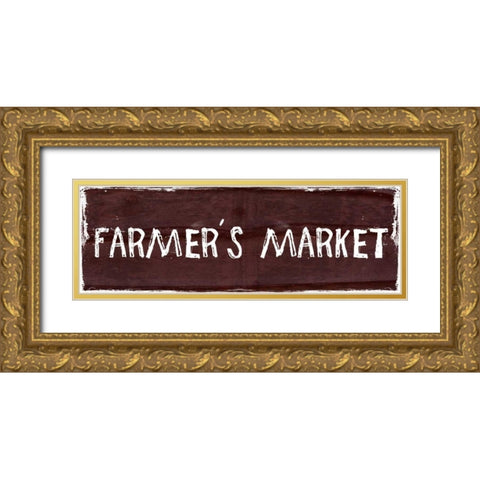 Farmers Market Gold Ornate Wood Framed Art Print with Double Matting by Lewis, Sheldon