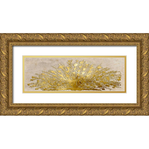 Ivory Coast Peacock Gold Ornate Wood Framed Art Print with Double Matting by Lewis, Sheldon