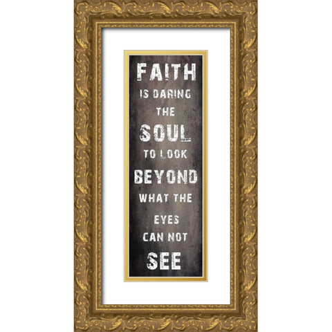 Faith Gold Ornate Wood Framed Art Print with Double Matting by Lewis, Sheldon