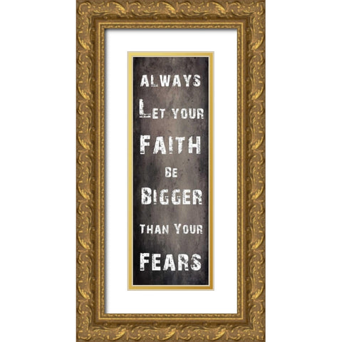 Faith And Fear Gold Ornate Wood Framed Art Print with Double Matting by Lewis, Sheldon