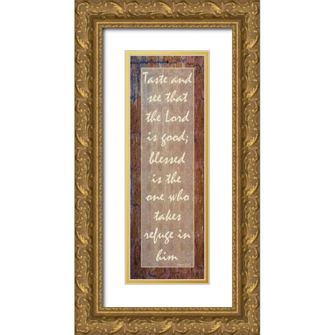 Refuge In The Lord Gold Ornate Wood Framed Art Print with Double Matting by Lewis, Sheldon