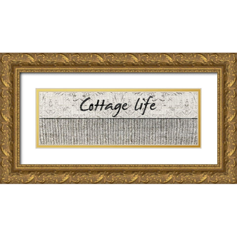 Cottage Life Gold Ornate Wood Framed Art Print with Double Matting by Lewis, Sheldon