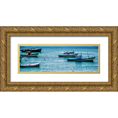 Coastal Brush Strokes Gold Ornate Wood Framed Art Print with Double Matting by Lewis, Sheldon